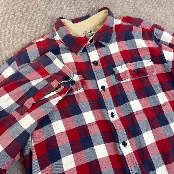 L.L. Bean Other - L.L. Bean Fleece-Lined Flannel Shirt Mens XL Multicolor Plaid Traditional Fit